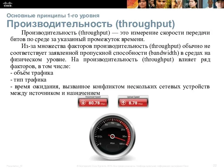 Основные принципы 1-го уровня Производительность (throughput) Производительность (throughput) — это