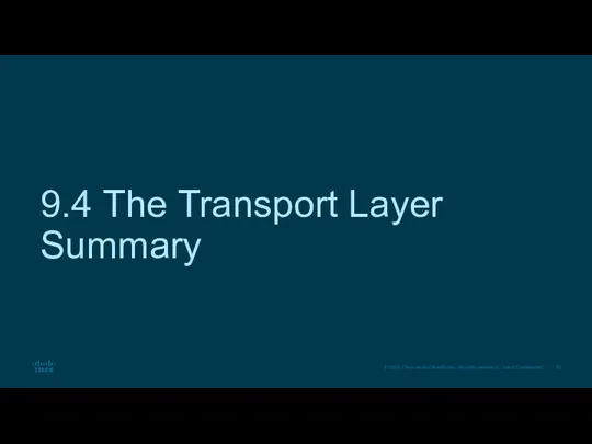 9.4 The Transport Layer Summary