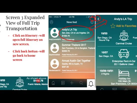 Screen 3 Expanded View of Full Trip Transportation Click on