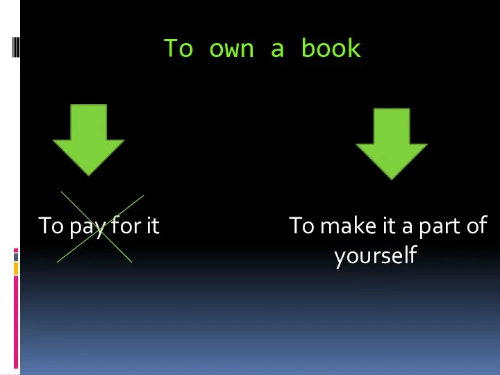 To own a book To pay for it To make it a part of yourself