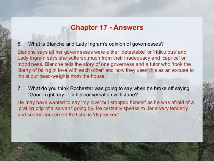 Chapter 17 - Answers 6. What is Blanche and Lady