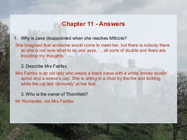 Chapter 11 - Answers Why is Jane disappointed when she