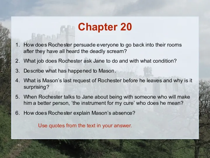 Chapter 20 How does Rochester persuade everyone to go back