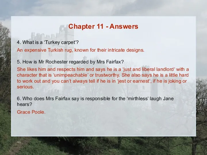 Chapter 11 - Answers 4. What is a ‘Turkey carpet’?