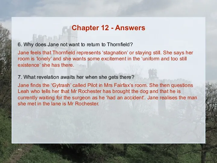 Chapter 12 - Answers 6. Why does Jane not want