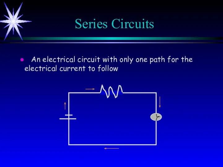 Series Circuits An electrical circuit with only one path for the electrical current to follow