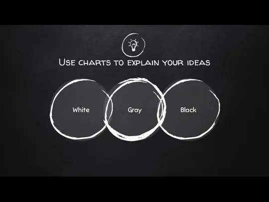 Use charts to explain your ideas Gray White Black
