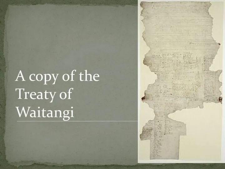 A copy of the Treaty of Waitangi