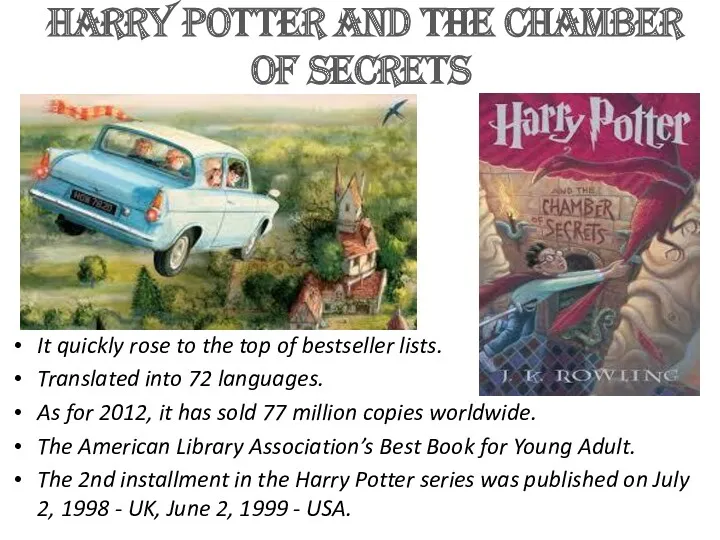 Harry Potter and the Chamber of Secrets It quickly rose