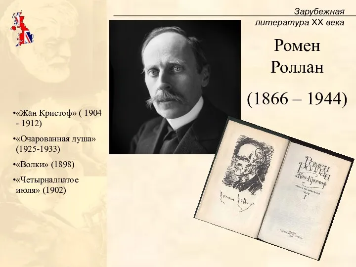 Зарубежная литература XX века Ромен Роллан (1866 – 1944) «Жан