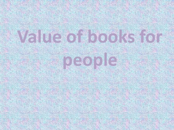 Value of books for people