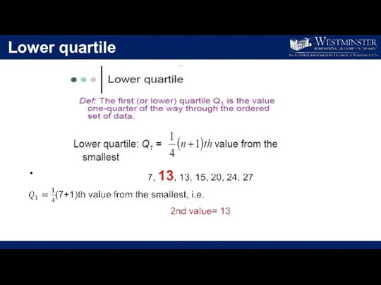 Lower quartile