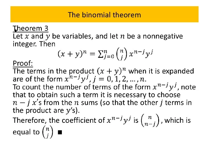 The binomial theorem