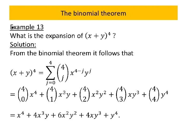 The binomial theorem