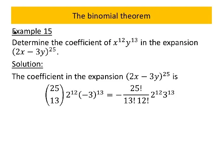 The binomial theorem