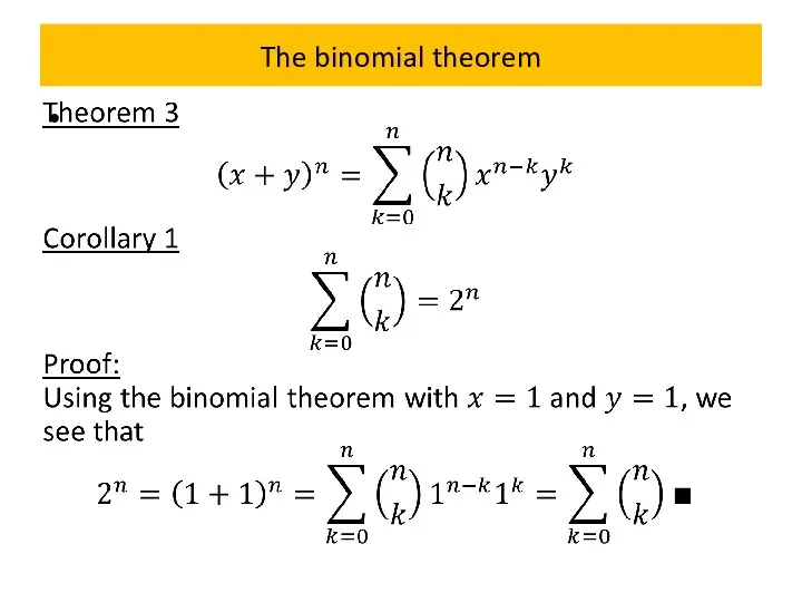 The binomial theorem