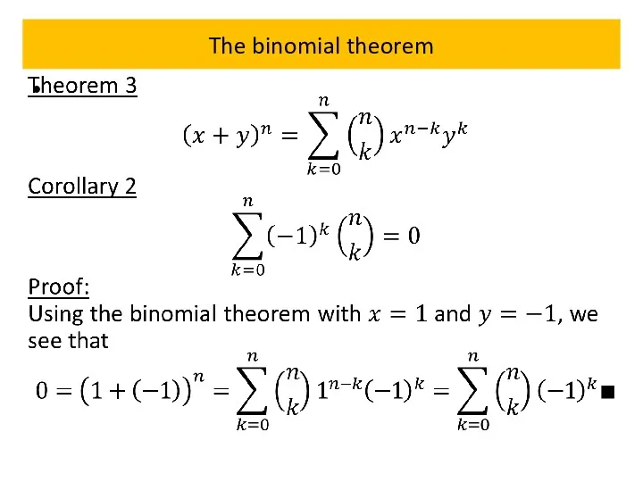 The binomial theorem