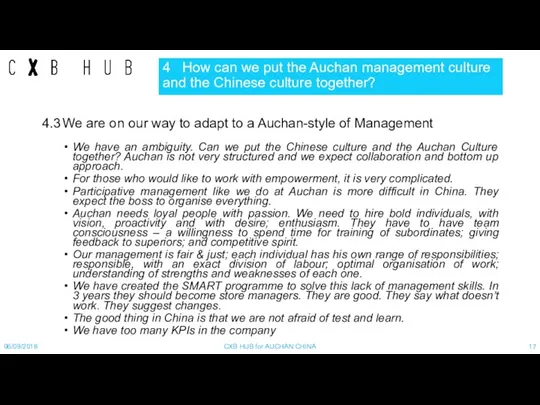 4 How can we put the Auchan management culture and the Chinese culture
