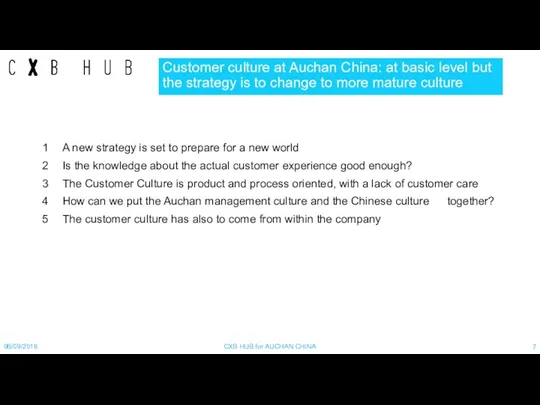 Customer culture at Auchan China: at basic level but the strategy is to