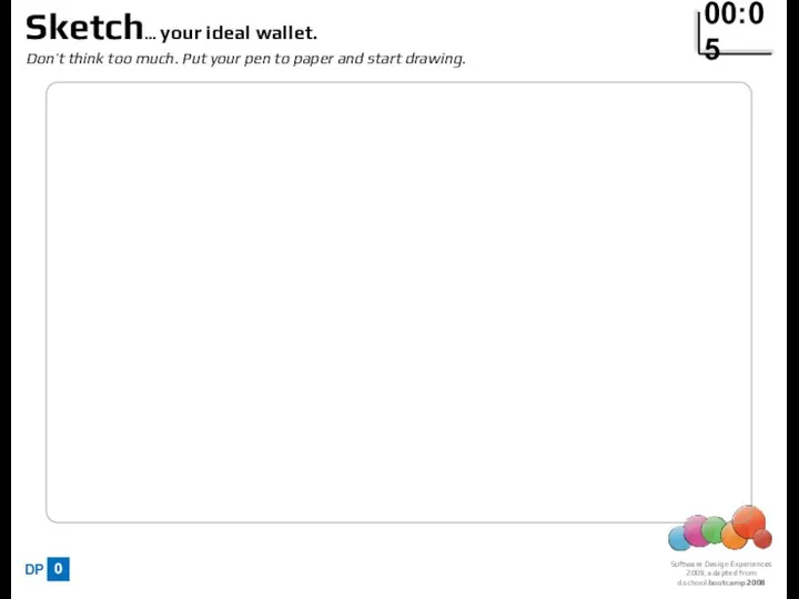 00:05 Sketch… your ideal wallet. Don’t think too much. Put