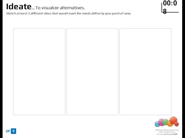 Ideate… To visualize alternatives. Sketch at least 3 different ideas