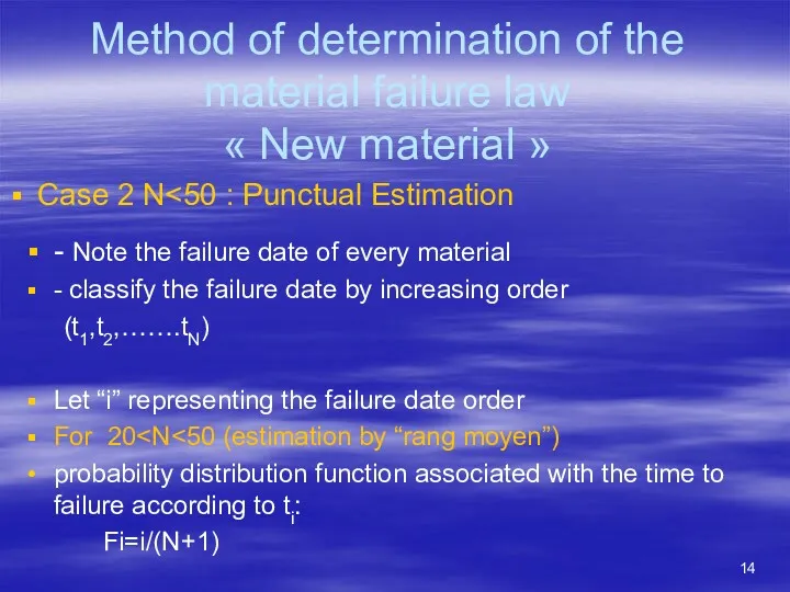 Method of determination of the material failure law « New