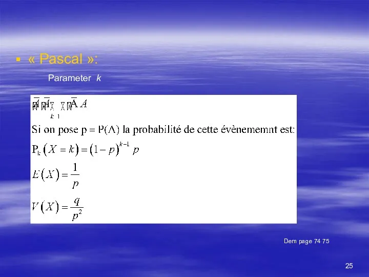 « Pascal »: Dem page 74 75 Parameter k