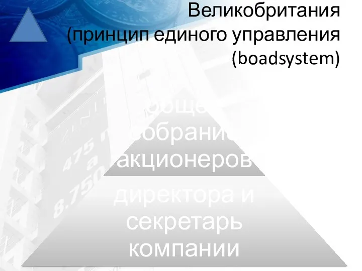 Великобритания (принцип единого управления (boadsystem)