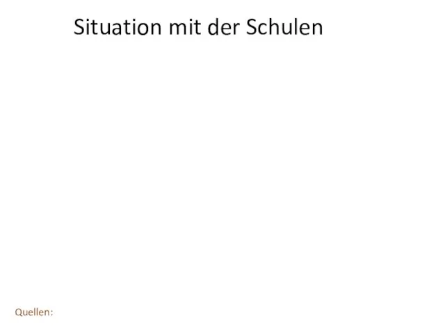 Situation mit der Schulen Quellen: