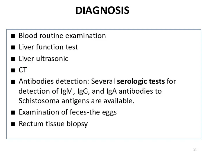 DIAGNOSIS Blood routine examination Liver function test Liver ultrasonic CT