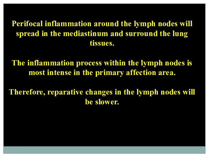 Perifocal inflammation around the lymph nodes will spread in the