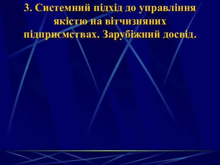 3. Системний підхід до управління якістю на вітчизняних підприємствах. Зарубіжний досвід.