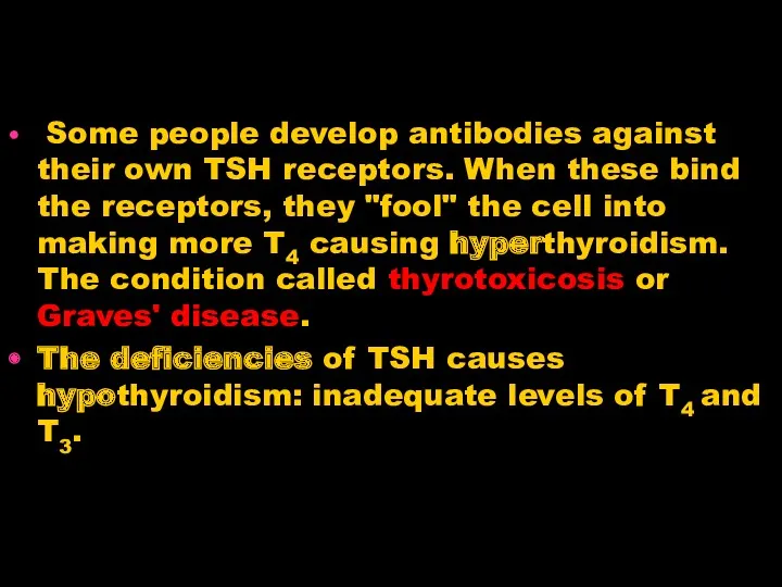 Some people develop antibodies against their own TSH receptors. When