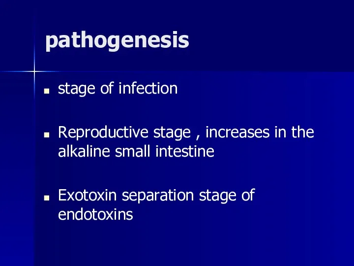 pathogenesis stage of infection Reproductive stage , increases in the