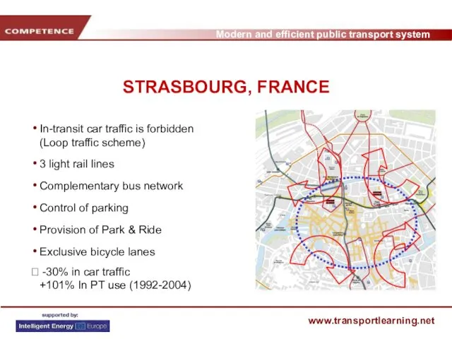 STRASBOURG, FRANCE In-transit car traffic is forbidden (Loop traffic scheme)