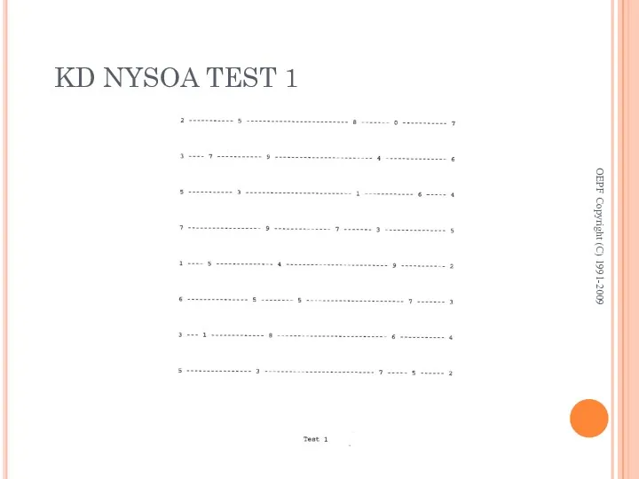 KD NYSOA TEST 1 OEPF Copyright (C) 1991-2009