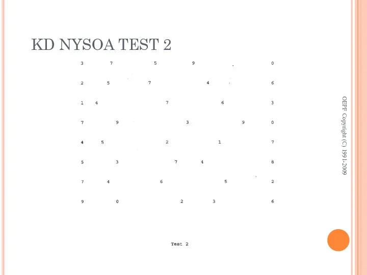 KD NYSOA TEST 2 OEPF Copyright (C) 1991-2009