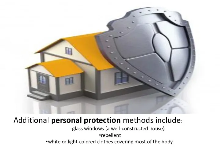 Additional personal protection methods include: -glass windows (a well-constructed house)