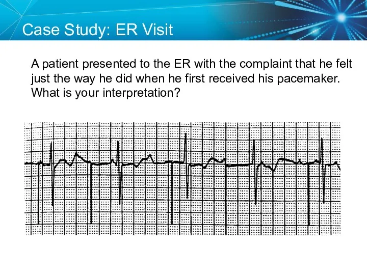 SETUP: Unknown A patient presented to the ER with the