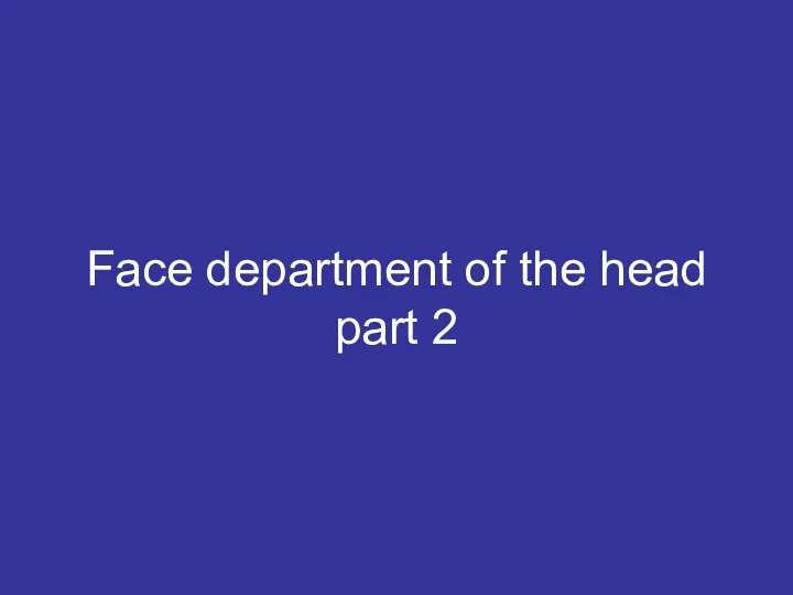 Face department of the head part 2