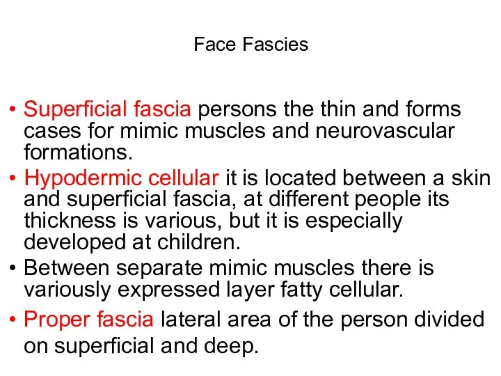 Face Fascies Superficial fascia persons the thin and forms cases