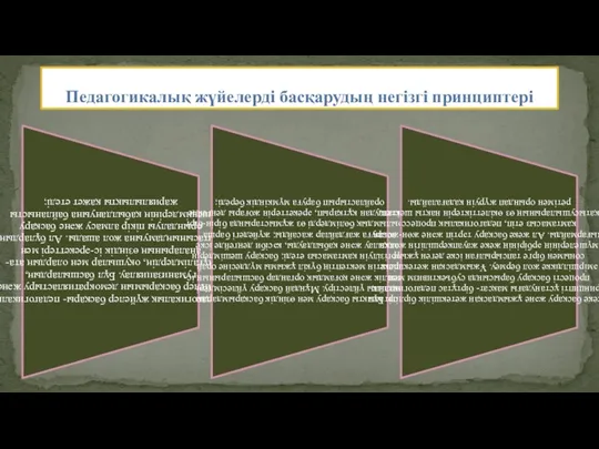 Педагогикалық жүйелерді басқарудың негізгі принциптері