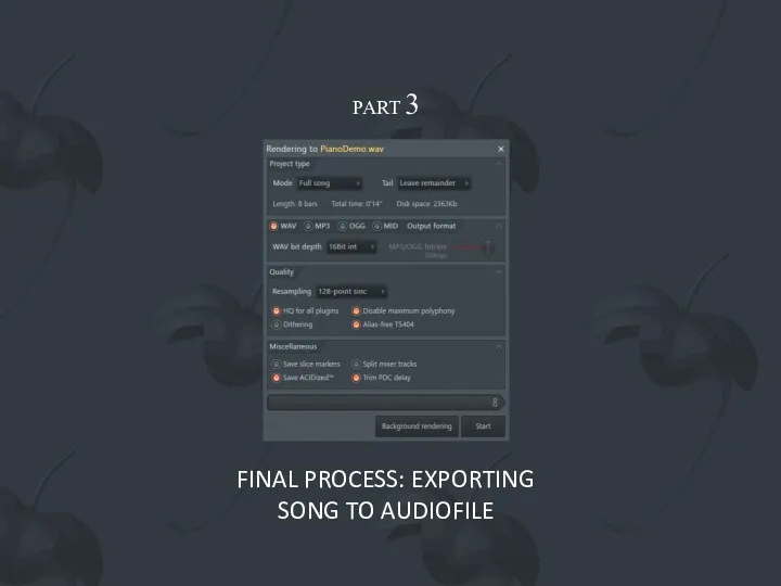 PART 3 FINAL PROCESS: EXPORTING SONG TO AUDIOFILE