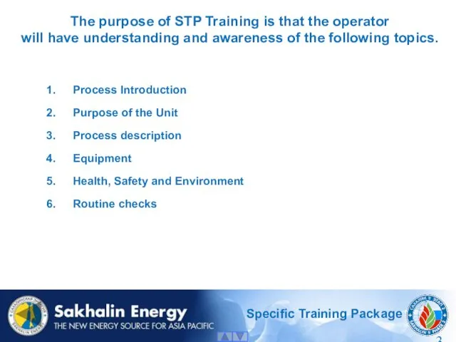 Process Introduction Purpose of the Unit Process description Equipment Health, Safety and Environment