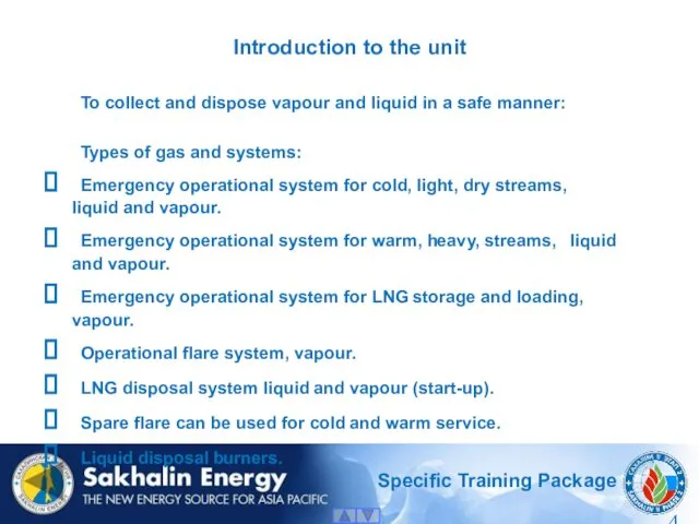 Introduction to the unit To collect and dispose vapour and