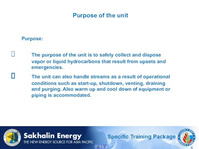 Purpose of the unit Purpose: The purpose of the unit is to safely