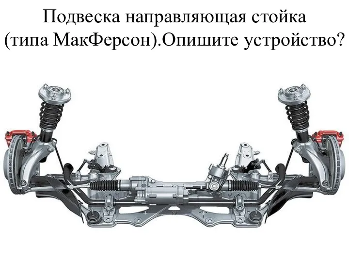 Подвеска направляющая стойка (типа МакФерсон).Опишите устройство?