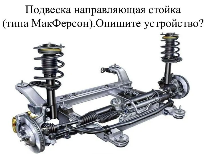 Подвеска направляющая стойка (типа МакФерсон).Опишите устройство?