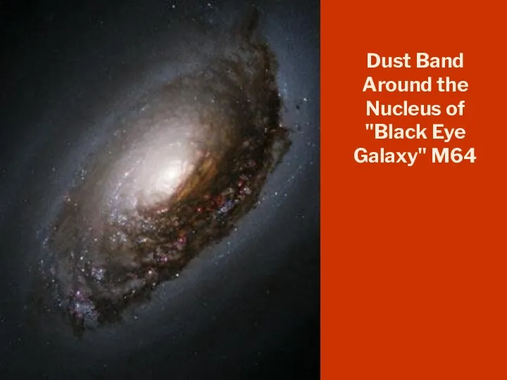 Dust Band Around the Nucleus of "Black Eye Galaxy" M64