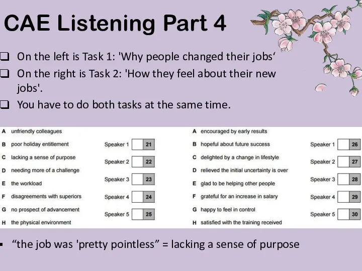 On the left is Task 1: 'Why people changed their jobs‘ On the